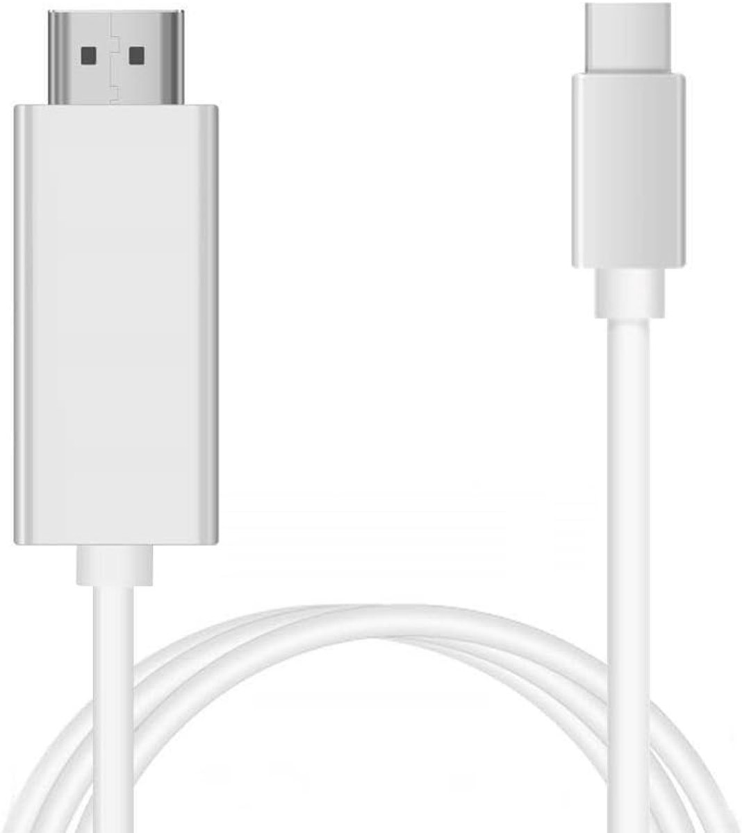 naar HDMI-adapterkabel, 4K UHD, 1080p Full HD, HDMI-kabel voor laptop met USB-C, 2 meter, wit