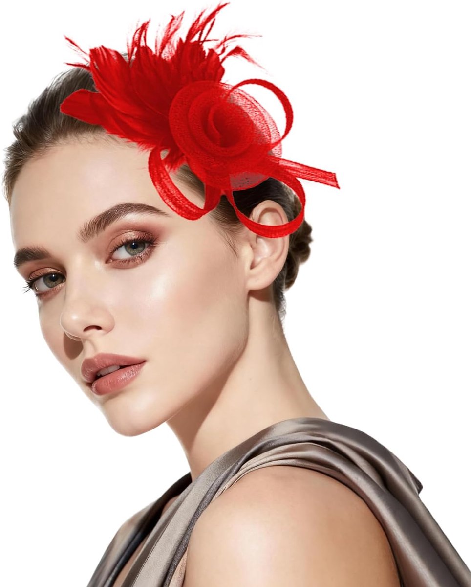 Haarclip met Kant & Veren - Elegant Haaraccessoire voor Dames, Bruiloft, Tuinfeest, Thee- of Verjaardagsfeest