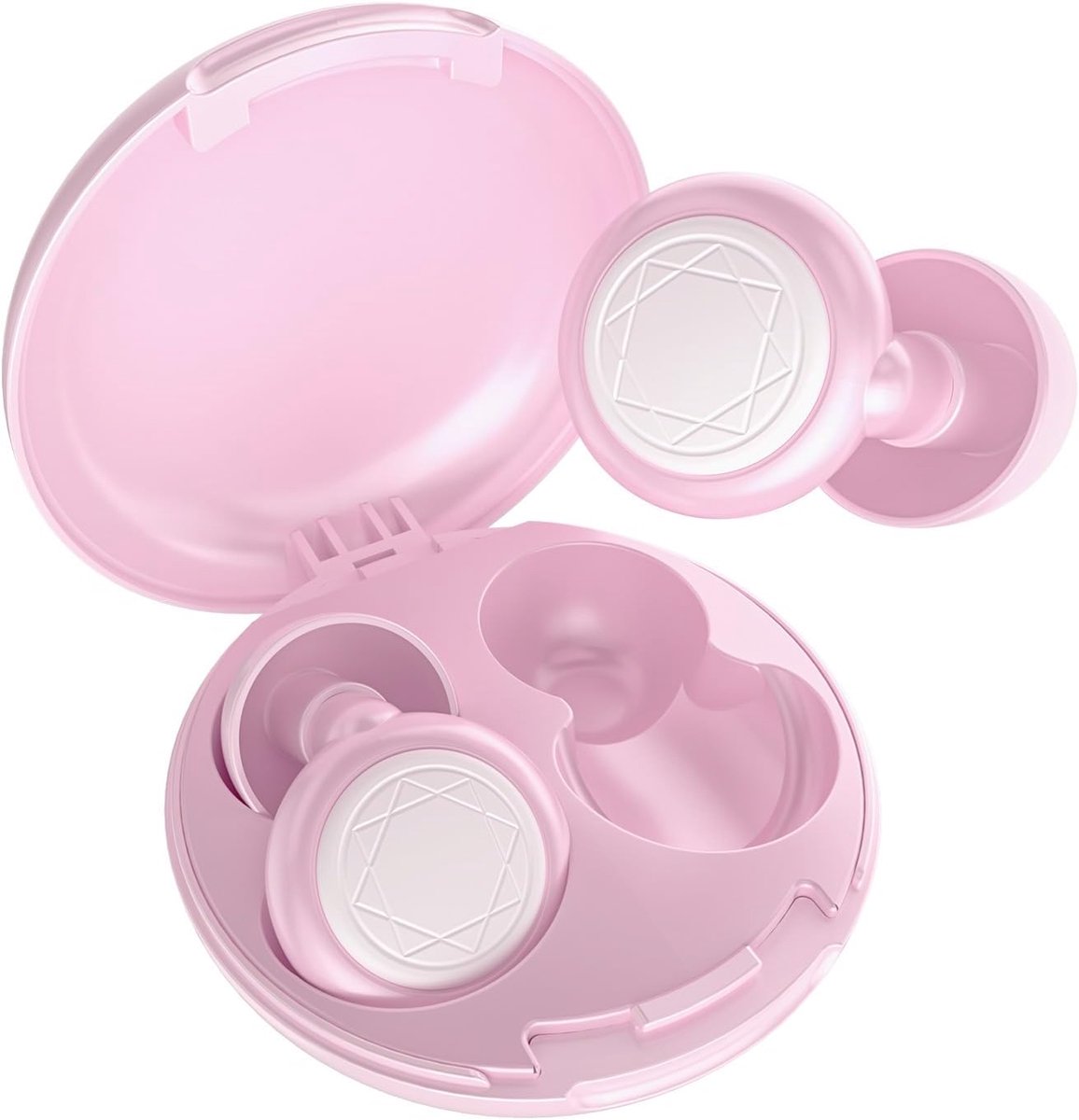 ruisonderdrukking, 45 dB, ruisonderdrukking met 8 pads, in XS/S/M/L, herbruikbaar, ultrazachte oordopjes, vermindert lawaai, om te slapen, concentreren op reis (roze)