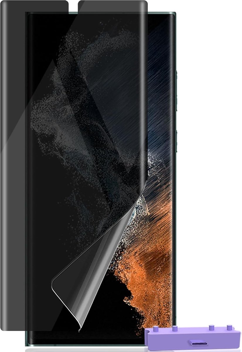 Screen Protector voor Samsung Galaxy S22 Ultra, 1 Stuks Privacy Displaybeschermfolie TPU [ Niet van Pantserglas], Anti-spy Anti-kras Folie, Krasbestendig Bescherming