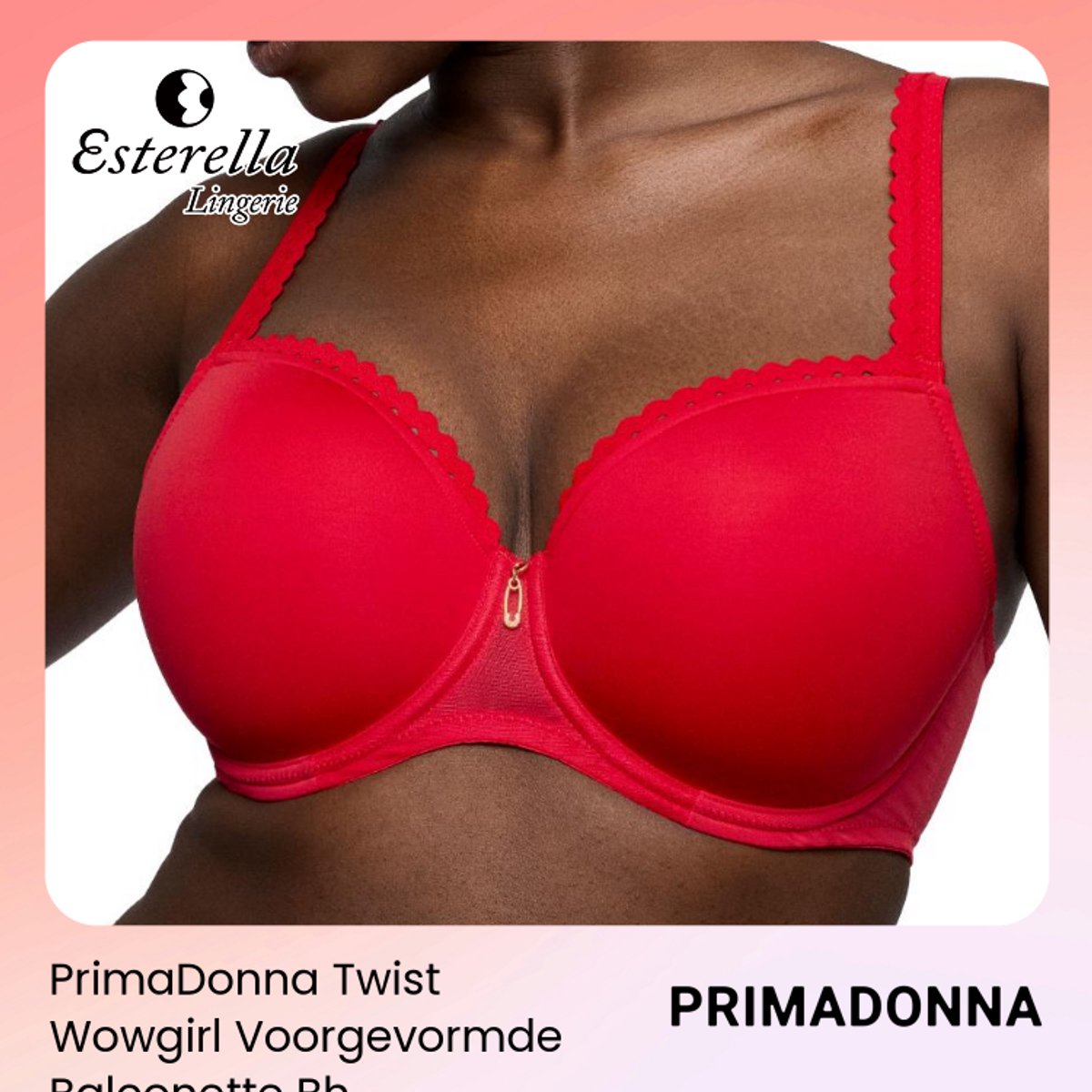 PrimaDonna Twist Wowgirl Voorgevormde Balconette Bh 0242602 True Red - maat EU 70E / FR Rood