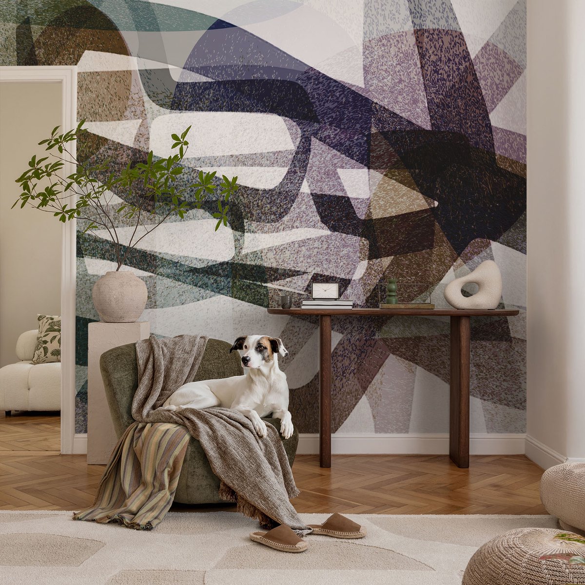 Coloray Vliesbehang - Zwart Snellijm Behang - 104x70 cm - Kleurrijke Strikken Fotobehang Vlies - Hal behang Abstractie - Muurschildering - Hal behang