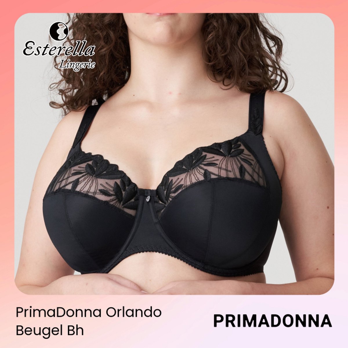 PrimaDonna Orlando Beugel Bh 0163155 Charbon - maat EU 90J / FR Zwart