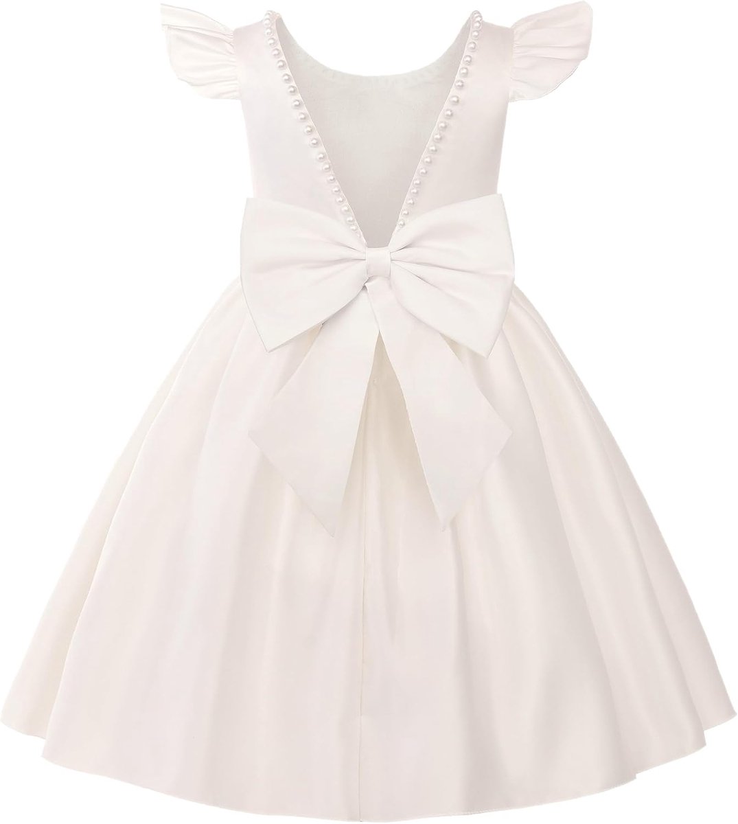 Meisjes Feestjurk met Parels en Strik, Elegante Prinsessenjurk
