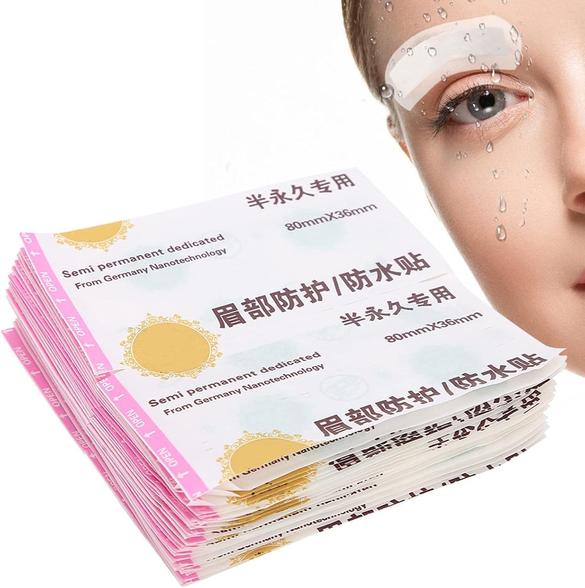 Plastic Oogschild, 50 Stuks Wenkbrauw Tattoo Bescherming Waterdichte Tape Wenkbrauw Tattoo Nazorg Pasta Tattoo Benodigdheden, Tattoo Nazorg Bandage