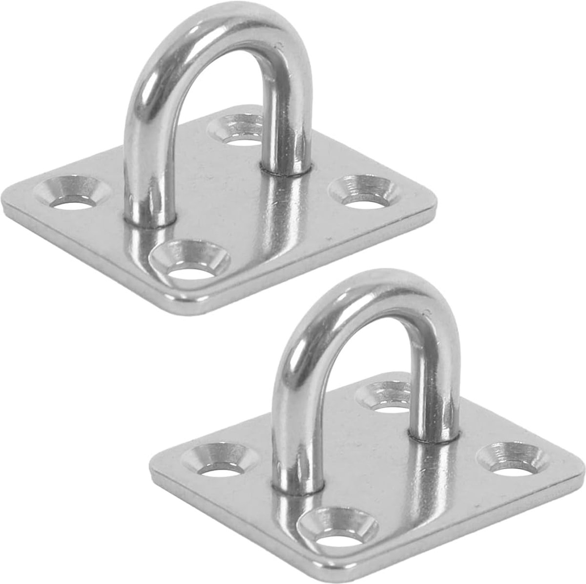2 stuks vierkante pad oogplaat, M5 Oblong oogpad, plaat roestvrij staal, ophanghaak plafondhaken, om op te hangen, rigging en verankeren