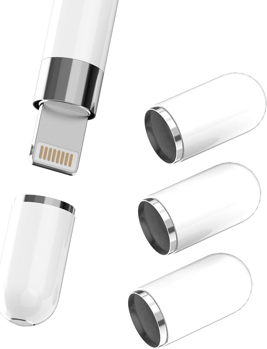 Voor Apple Pencil Cap (4 stuks) 1e generatie pen vervangdop voor iPad Adapter Pen 1e Generatie voor Apple MFi Certified voor iPhone Stylus Pen Cap Vervanging 1e Generación Ipencil deksel Accessoires