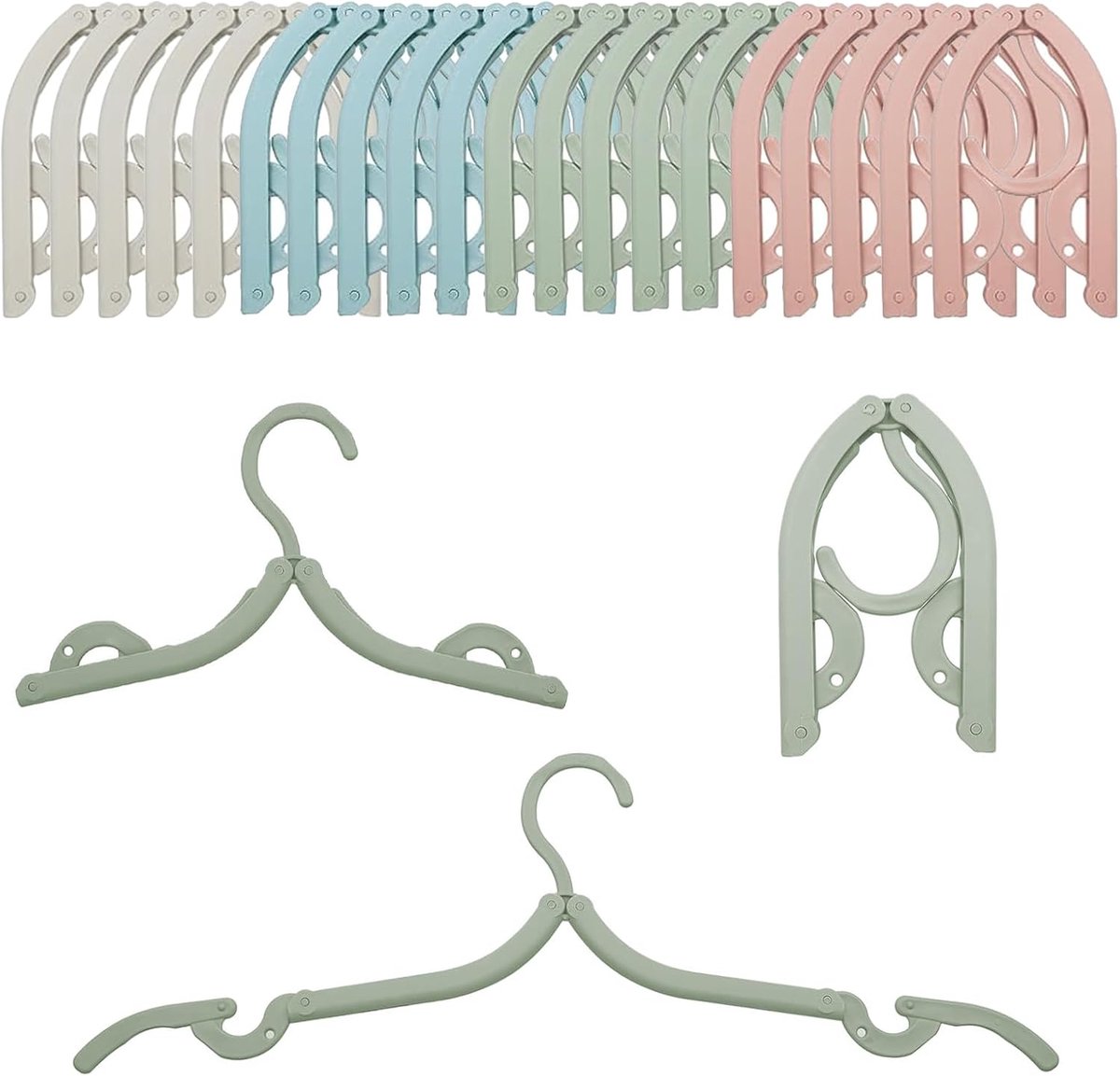 20 stuks opvouwbare kleerhangers, draagbare reiskleerhangers, ruimtebesparende kleerhangers voor thuis, hotel, reizen, camping (4 kleuren)