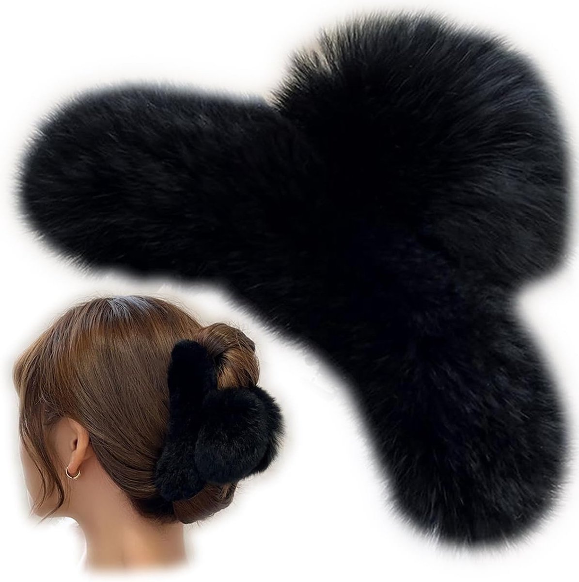 Klemmen, zachte pluche haarklemmen, grote haarklemmen, antislip haarspelden, haarclip, pluizige pluche haarspelden, middelgrote haarspelden, voor vrouwen en meisjes