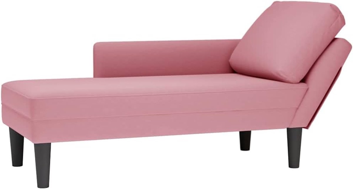Stoel fluweel roze met lendenkussen