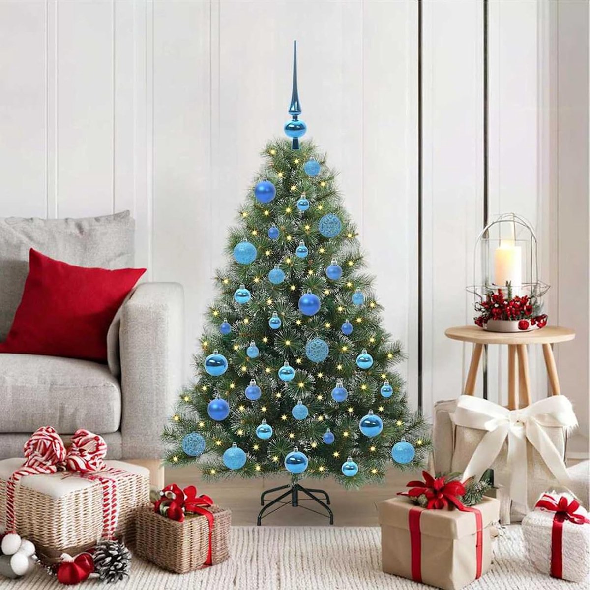 Kunstkerstboom met 150 leds, groen, 120 cm, PE en pvc, kunstkerstboom voor feestelijke evenementen, restaurant-decoratie, kerstmarkt en als familiecadeau 3397829