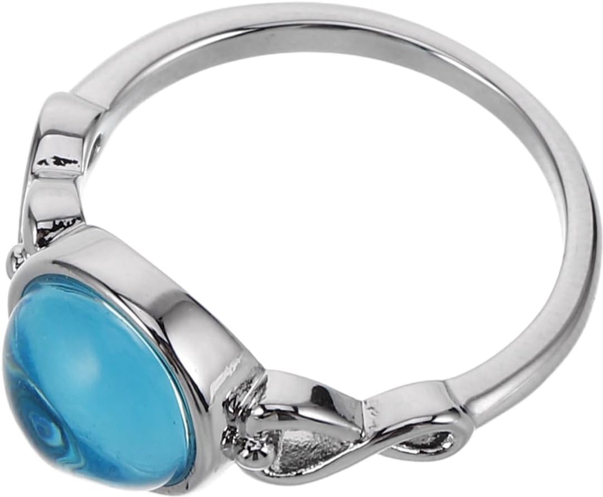 Plotselinge ring voor vrouwen bij bruiloften en verlovingen, minimalistische zeemeermin van koper en glas met gepolijst oppervlak, Amerikaanse maat 6