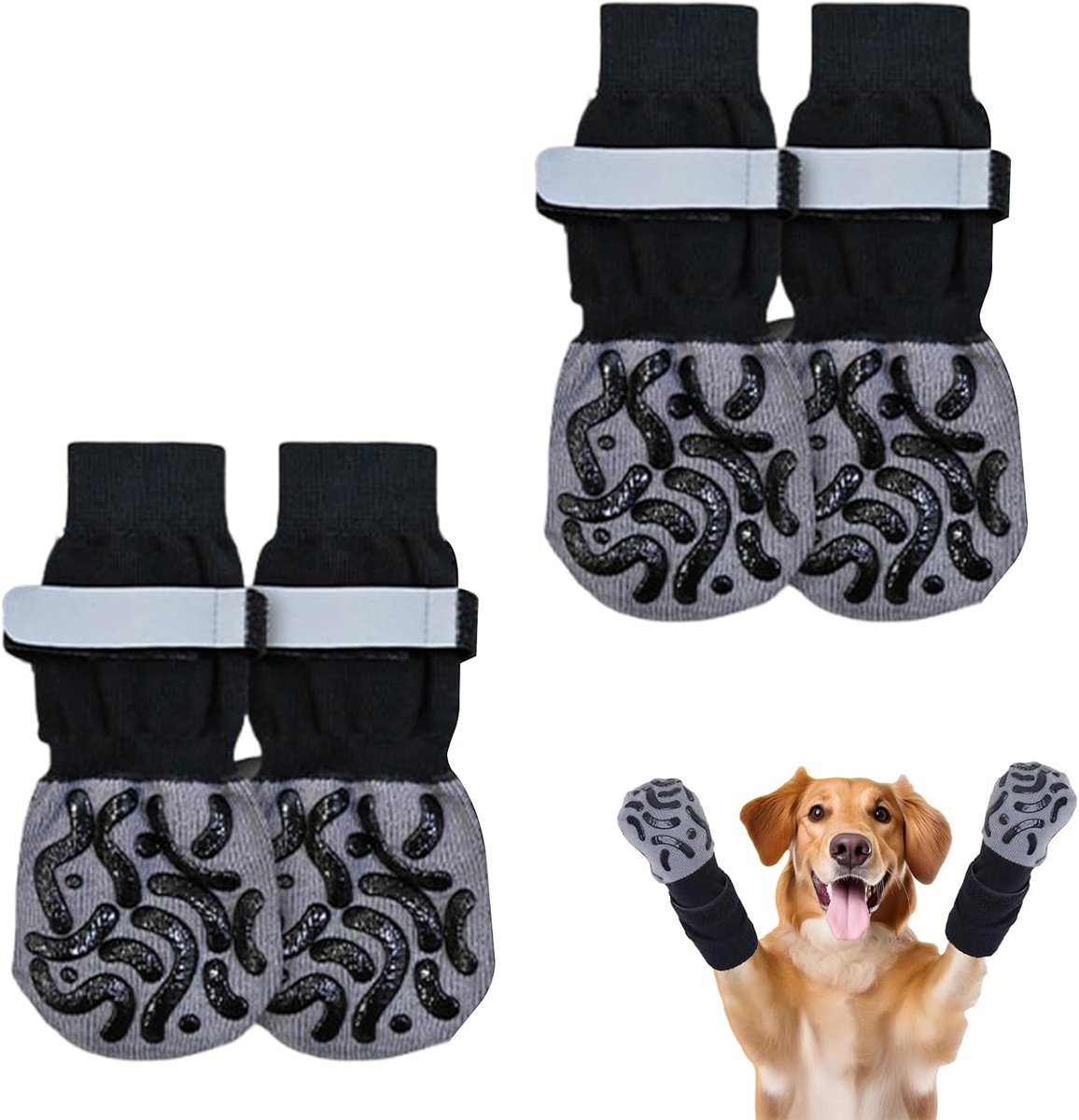 Schoenen, pootbescherming voor buiten, hondensokken, antislip, pootbescherming hond met klittenbandsluiting (L)