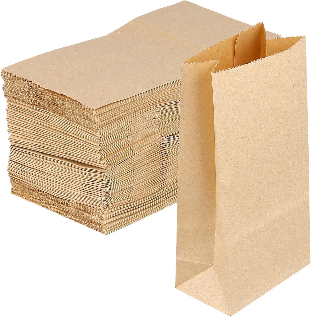 200 stuks bruine papieren zakjes, klein, 17 x 9 x 5,5 cm, kraftpapieren zakjes, 90 g/m² dikke papieren cadeauzakjes, feestzakjes van papier voor bruiloft, verjaardag, snoep, Kerstmis