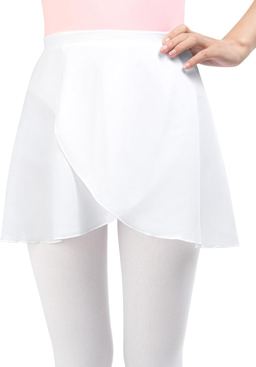 Rokken voor meisjes, chiffon, meisjes, dans, wikkelrok, pull-on-ontwerp