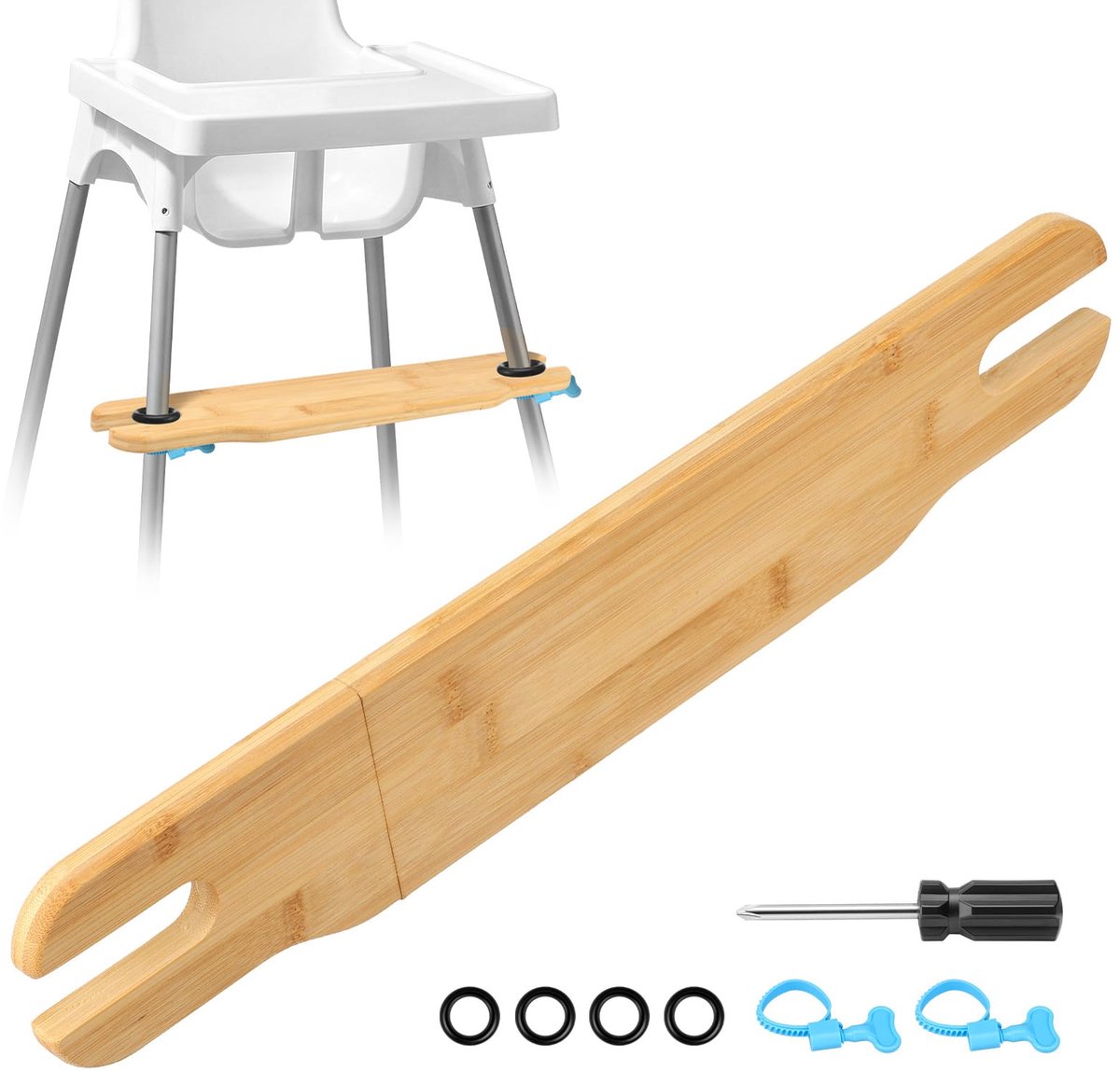 Antislip kinderstoel voetsteun universele bamboe met de Antilop-kinderstoel - ShopVlot