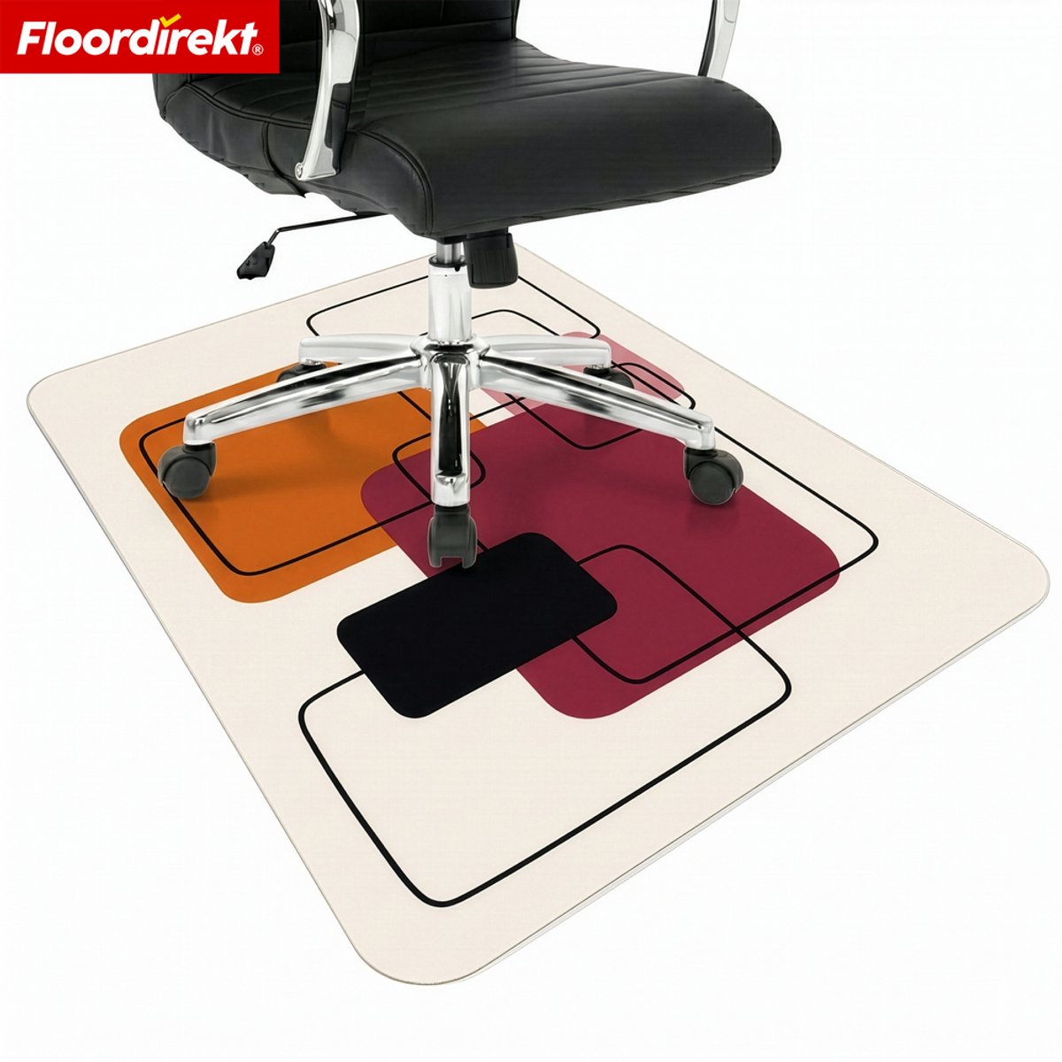 Floordirekt Design vloerbeschermingsmat Prisma – Bureaustoelmat van speciaal PVC – 80 x 118 cm-Loft
