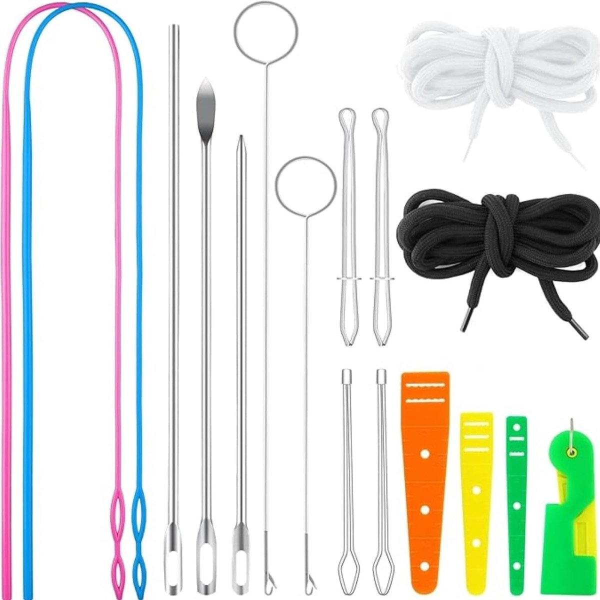 Threader Tool Set, 17 Stks Trekkoord Threader Vervanging, Bodkin Naaigereedschap voor Gemakkelijke Hoodie, Jas en Broek Threading