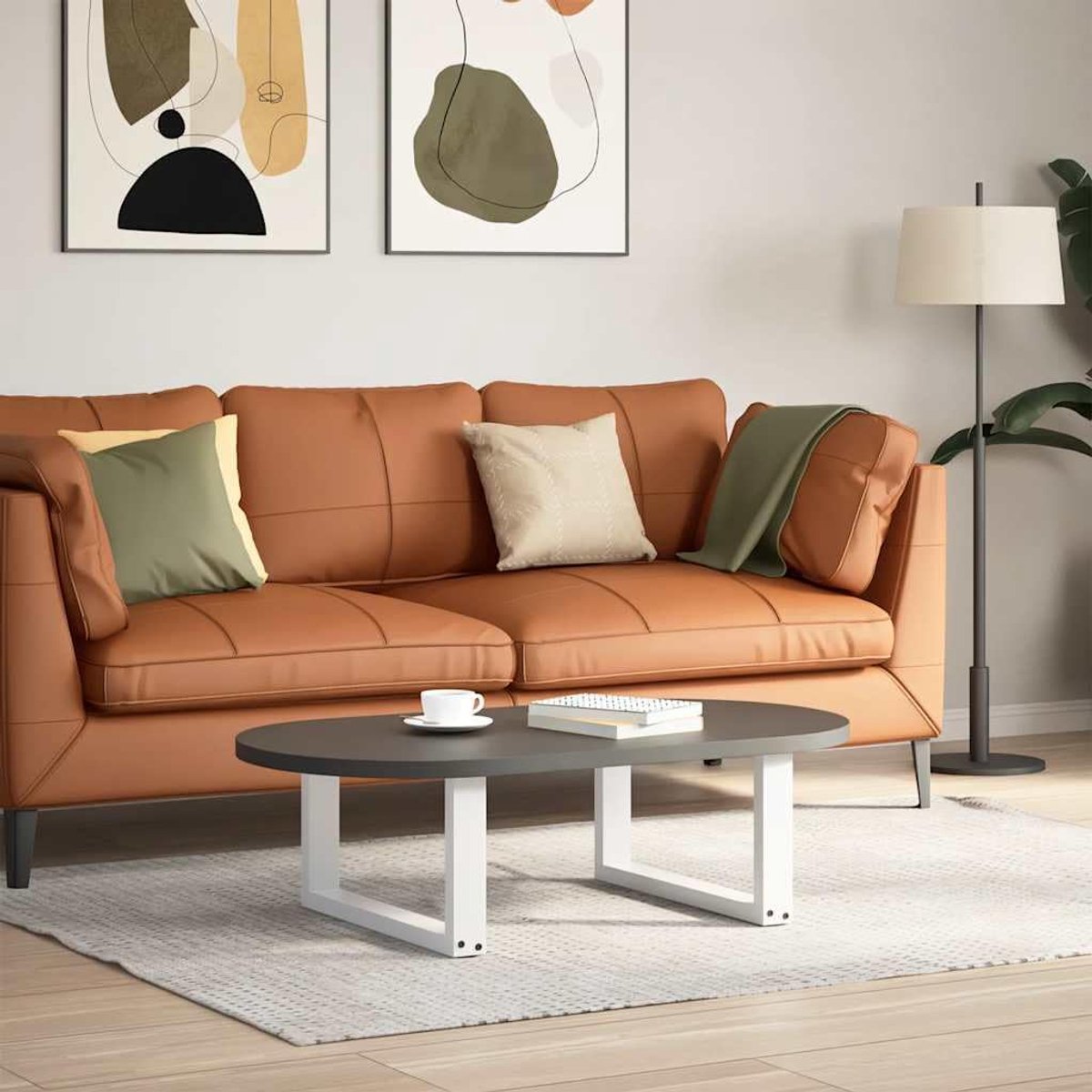 Poten U-vorm 2 STK. Wit, staal 60x30-31 cm, verstelbare nivelleringspoten, gepoedercoat, robuuste vierkante constructie, voorgeboorde gaten en schroeven