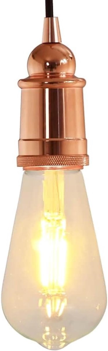 Set van 2 E27 lampfittingen van aluminium, roségoud vintage lamphouder, fitting voor hanglampen, 49 x 103 mm