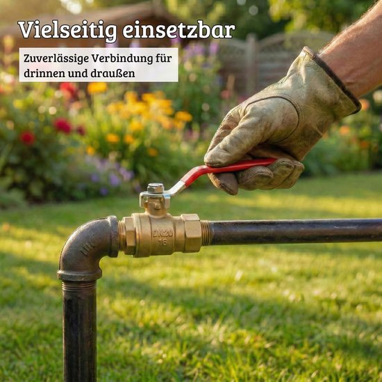 Kogelkraan 3/4 inch messing met lange hendelgreep, afsluitventiel DN20 PN16 (1,6 MPa), waterafsluitkraan voor tuin, huis en industrie — afbeelding 2