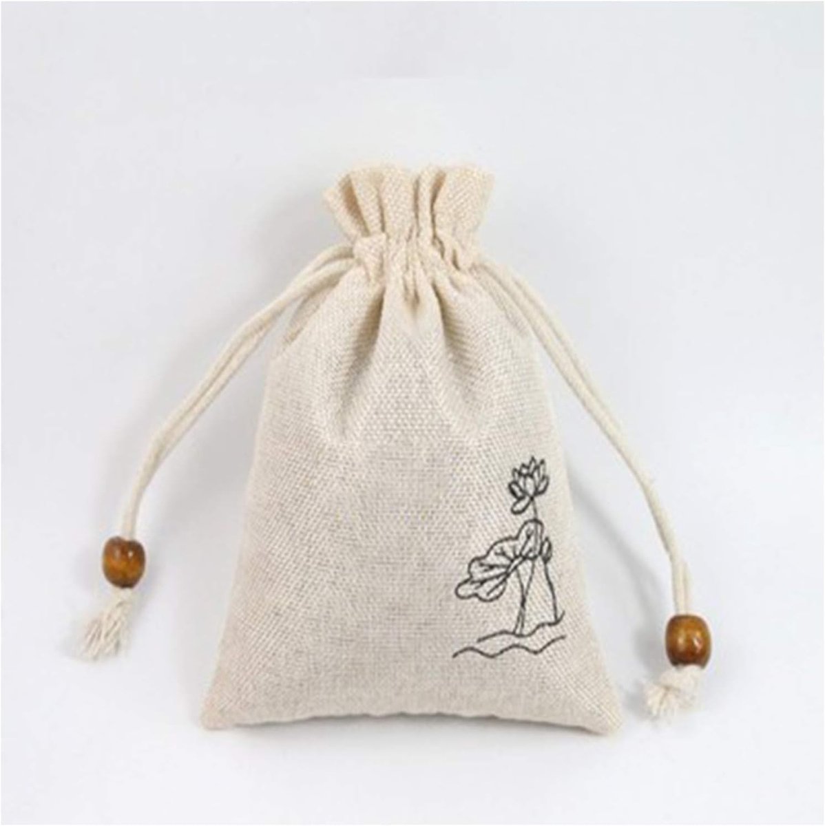 Jute tas, kleurrijke stoffen geschenkzak, adventskalender geschenkzakken, opbergtas, jute opknoping jute zakje voor Chrisma's (10x14cm)