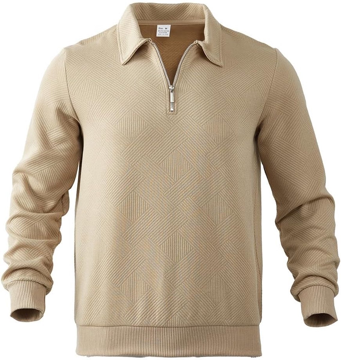 Sweatshirt voor heren met kwart ritssluiting, jacquard, trui, herfst, winter, lange mouwen, sweatshirt, casual, voor outdooractiviteiten en dagelijks gebruik