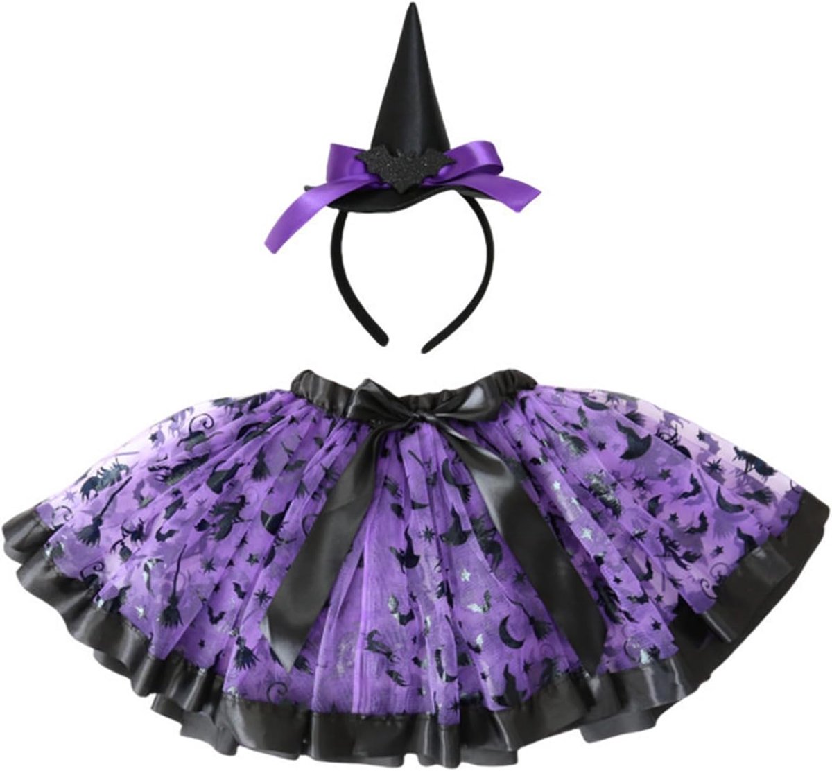 Heksenkostuum voor kinderen, Halloween heksenkostuum, TuTu rok, verkleedoutfit