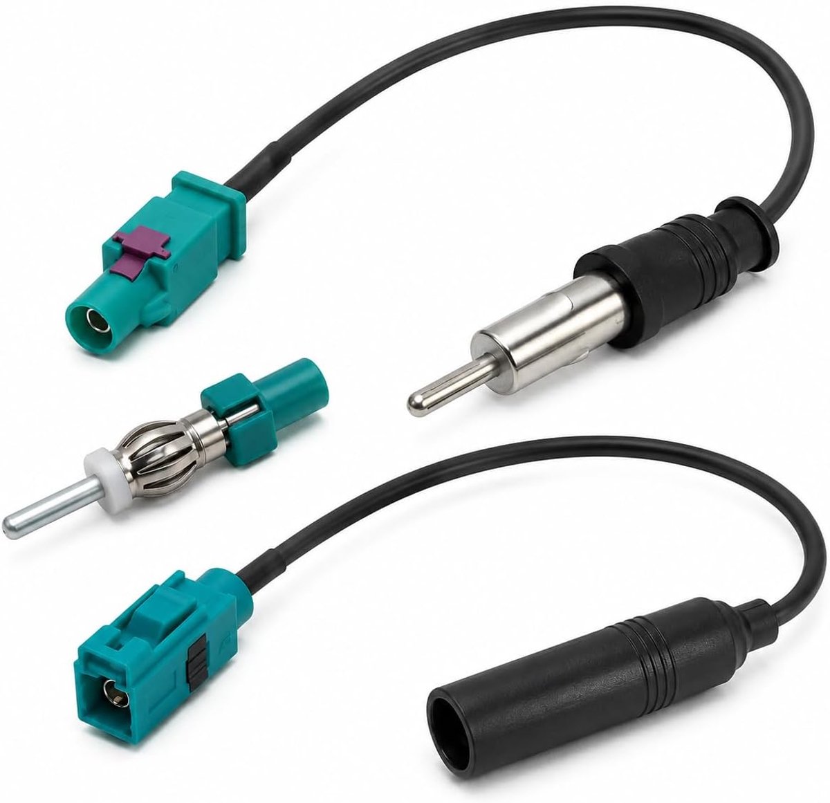 Antenne Adapter Autoradio Fakra Z naar DIN,Radio Antenne Adapter met Fakra Female aansluiting,Universele Antenne Verlengadapter voor Auto Radio,Antenne Connector Omvormer voor Voertuig Audio Systemen