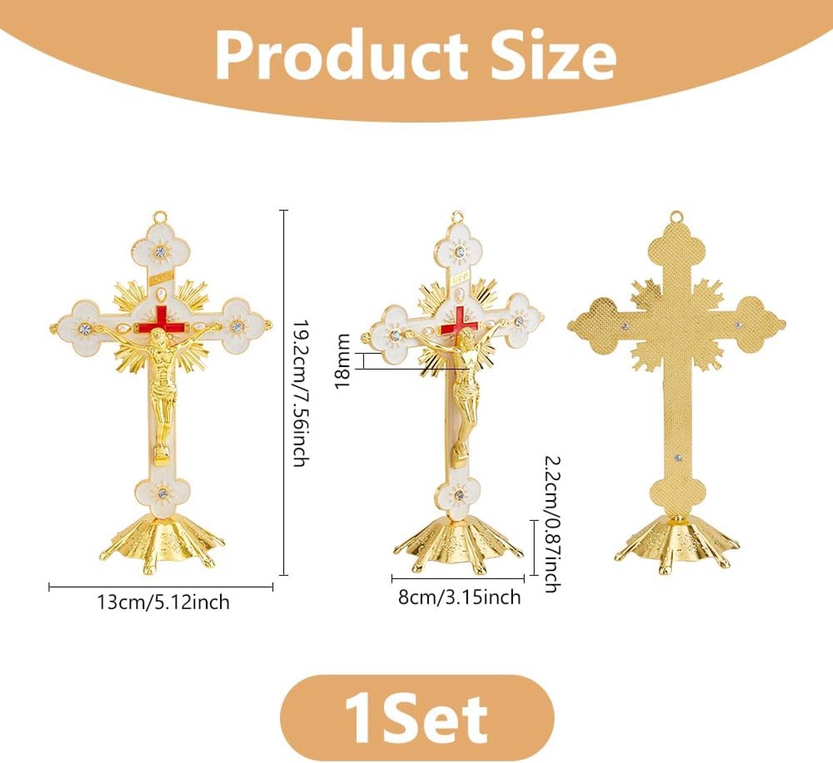 Dailygoods - Metalen Jezus Kruisbeeld voor Tafeldecoratie