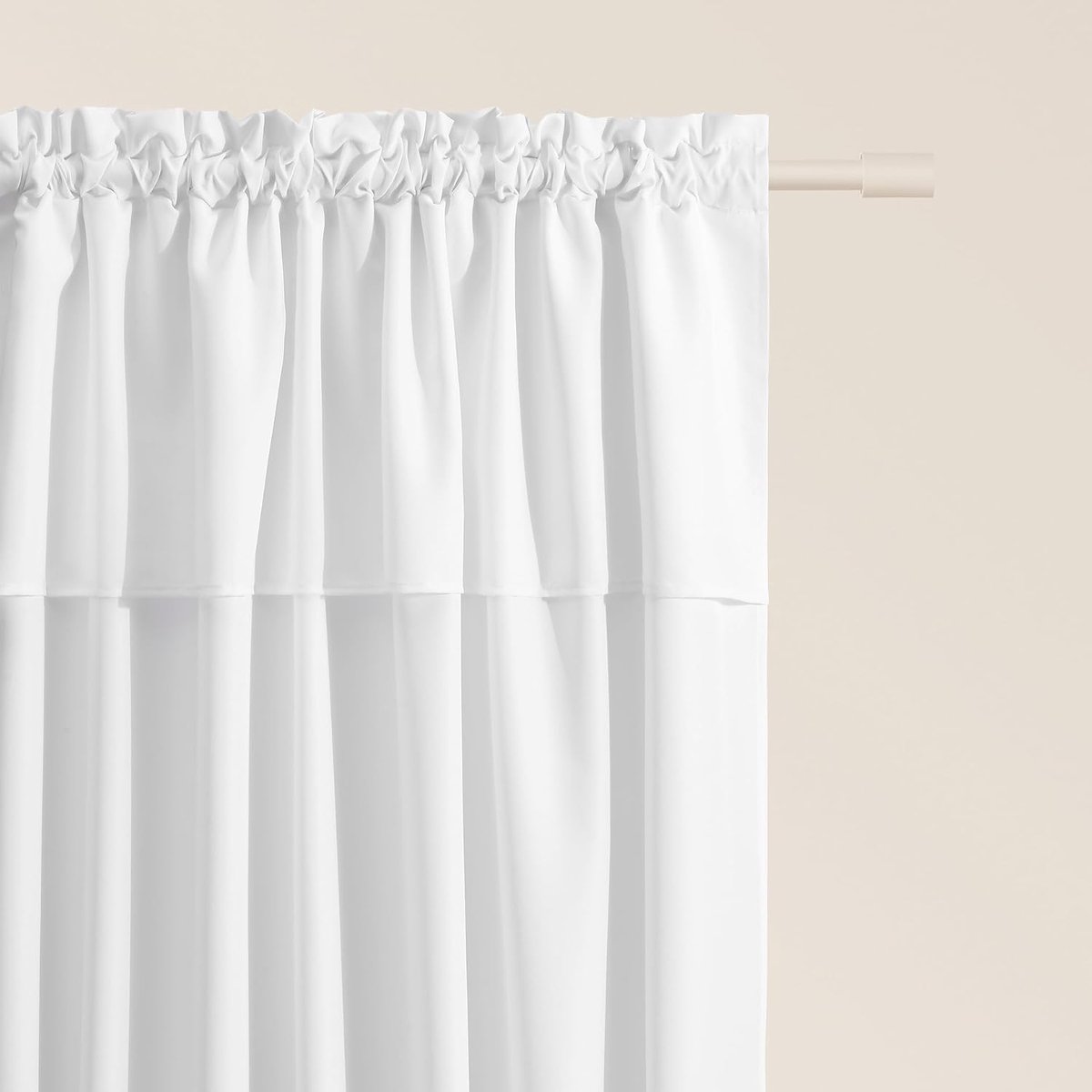 Mia Halftransparant, met plooiband, 140 x 250 cm breed x hoogte, semi-transparant, schuifgordijnen, decoratief modern gordijn, woonkamer, slaapkamer, wit, 1 stuks