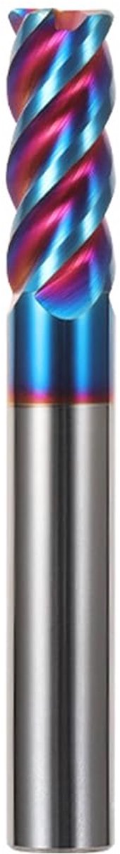 Frees 6,0 x 50 mm HRC65, NACO4-coating 4 snijkanten VHM-frees van hardmetaal, CNC-frees met hoge prestaties voor metaal, koolstof, roestvrij, gebonden