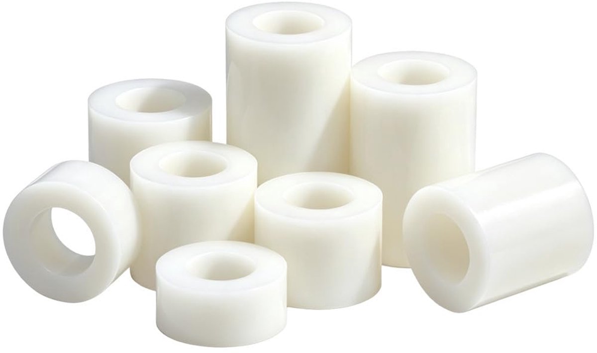 20 Stuks Kunststof Ronde Afstandhouders Kit voor M6 Schroeven - Wit ABS Afstandshulzen Ronde Afstandsringen Onderlegschijven Zonder Schroefdraad Isolatie Ringen, M6×11×25mm