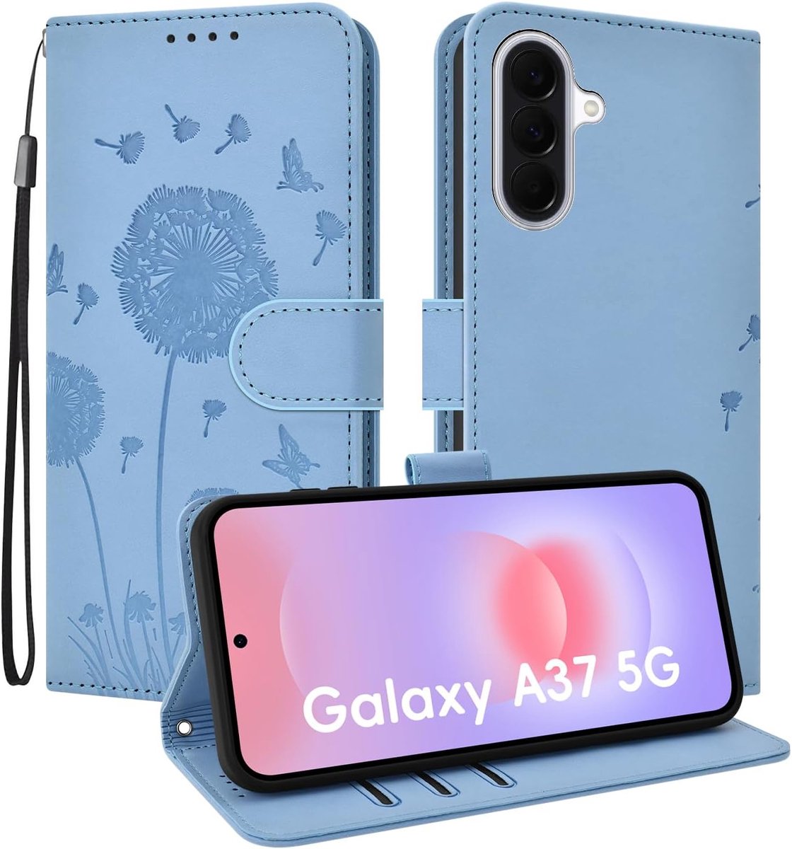 Case voor Samsung Galaxy A37 5G Telefoon Case Paardebloem Patroon met Credit Card Houder Portemonnee Kickstand Schokbestendig Magnetische Beschermende Flip Case Cover voor Galaxy A37