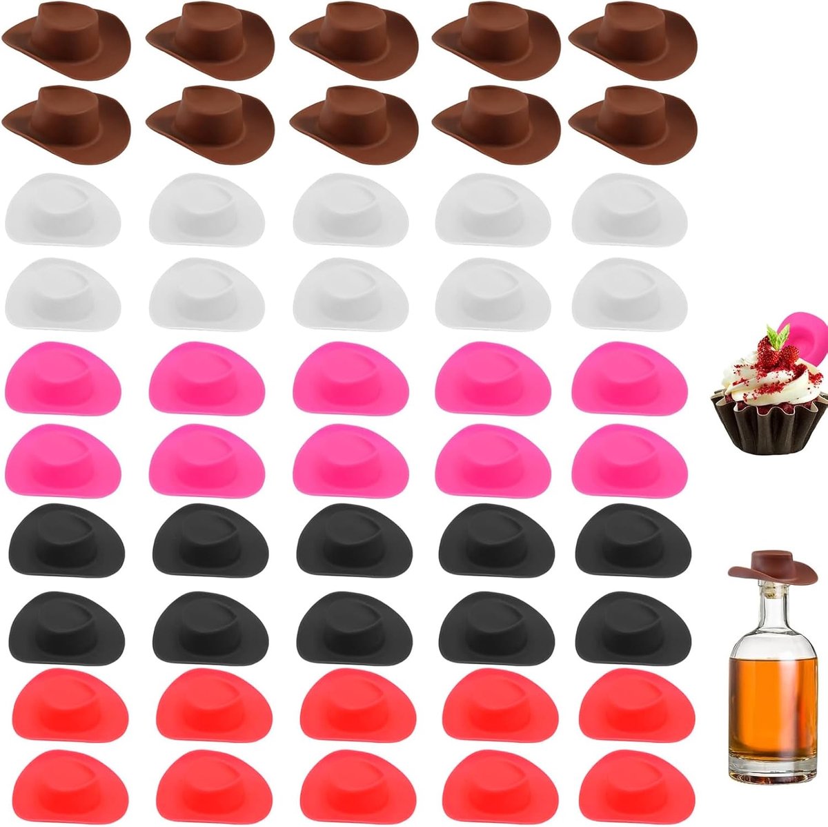 Cowboy Hoed Set - 50 Stuks Leuke Cowboy Hoeden voor Feestdecoraties, DIY en Geschenken - Beschikbaar in Verschillende Kleuren