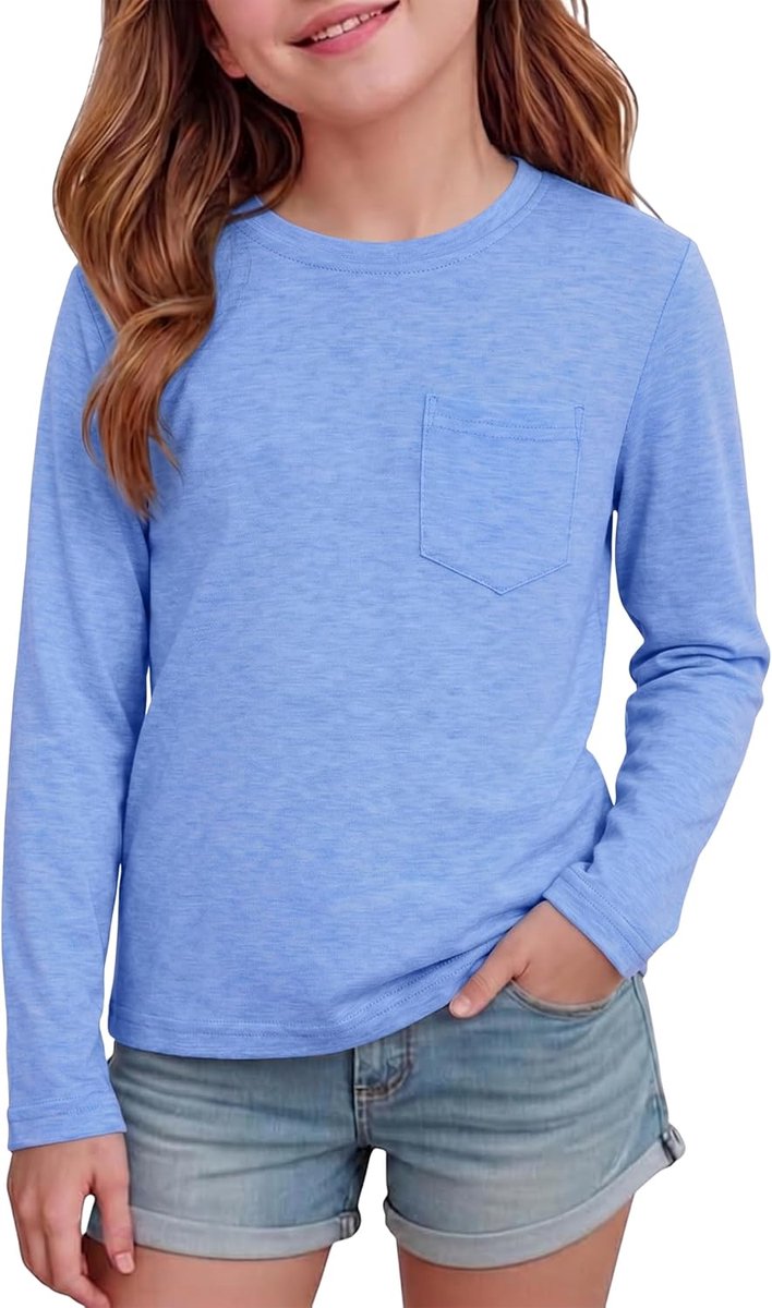 Tops Lange Mouw Effen Basic Tees Kinderen T-shirts Ronde Hals