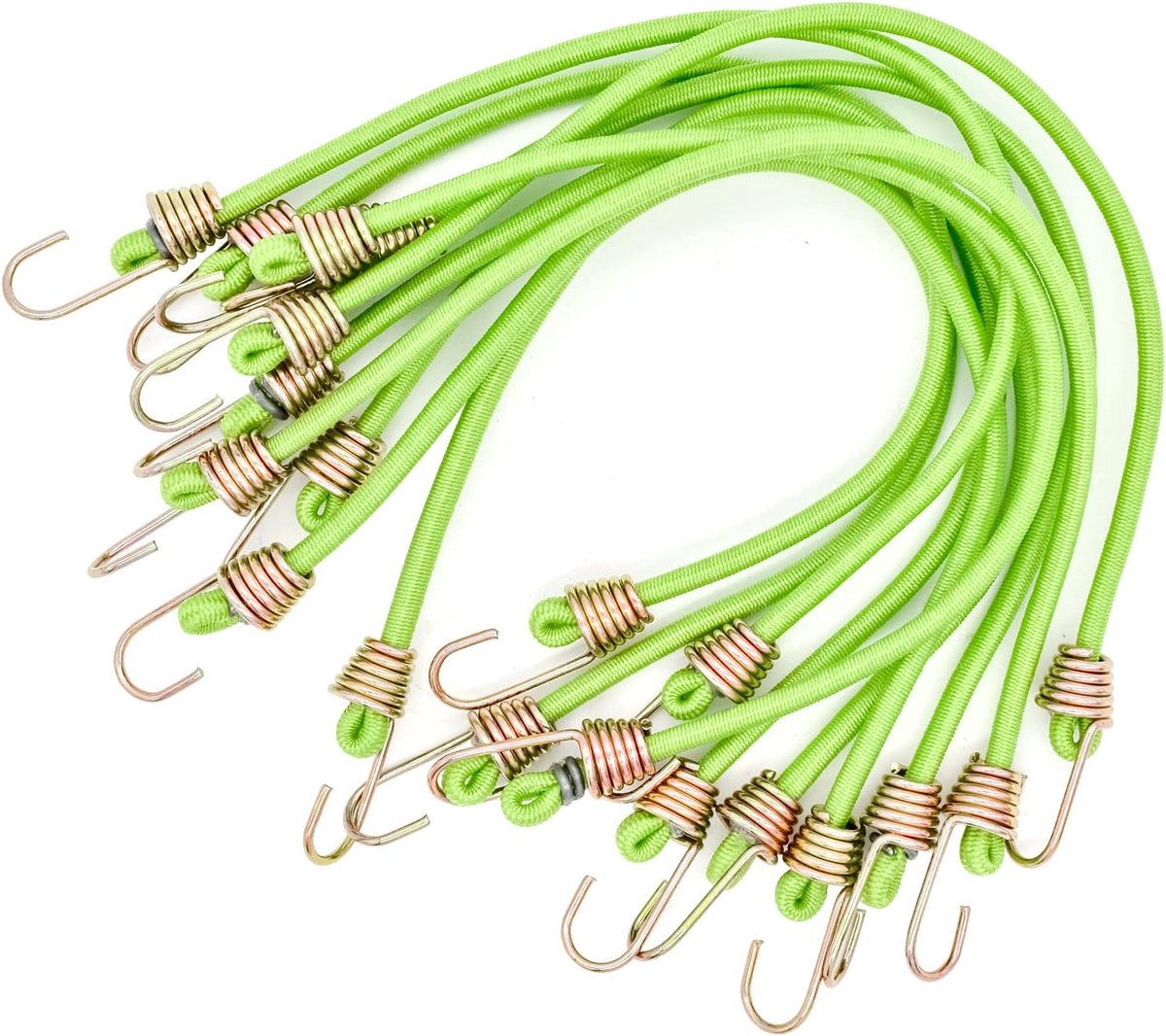 Bungee-koorden van 25 cm, 10 stuks mini-touw bagagetouw, bundel elastische banden, vast elastisch touw, elastisch veiligheidskoord met trekhaak
