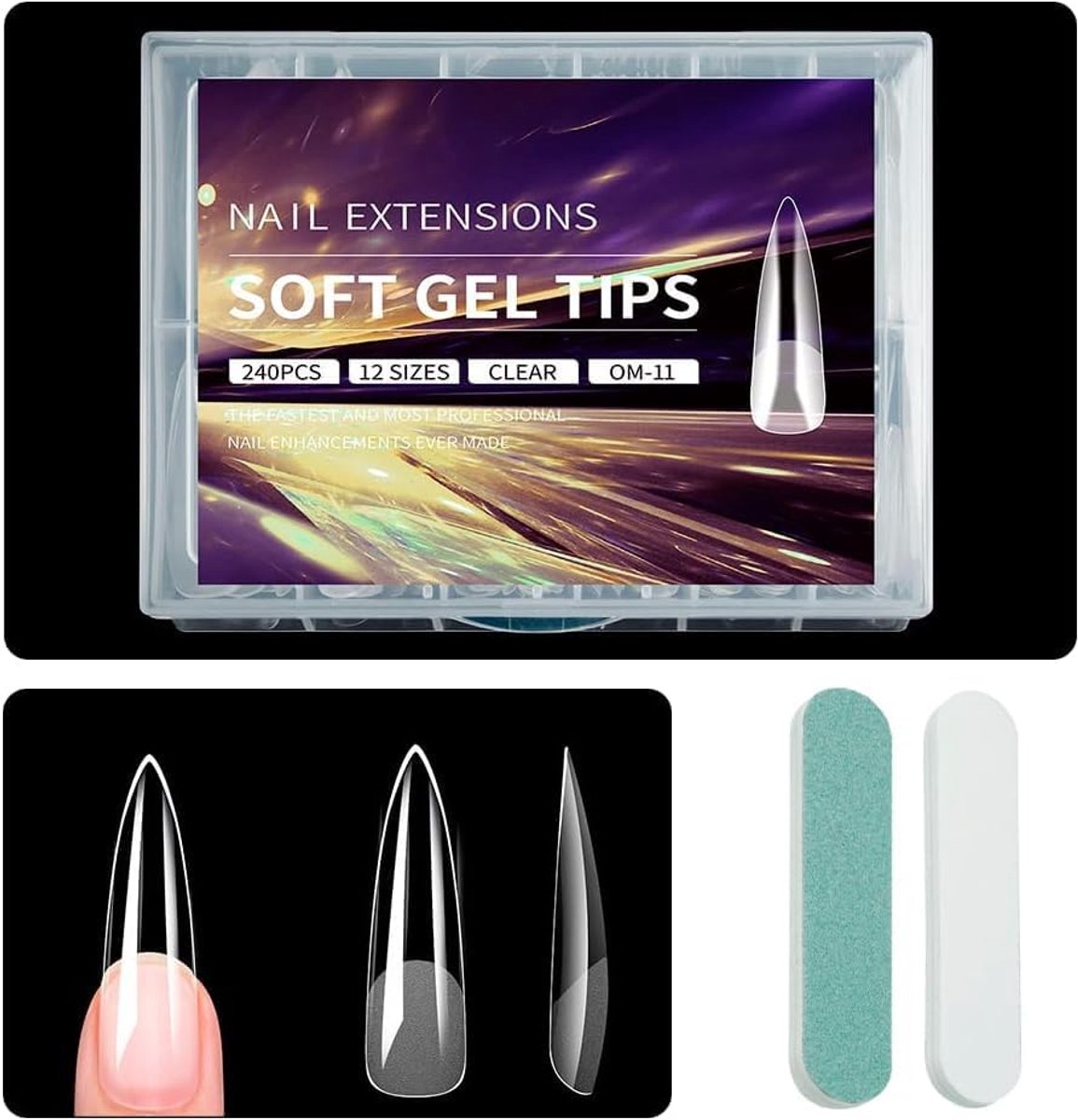 240 Stuks Nageltips Kunstnagels Ballerina Vorm Lange Nail Extensions Soft Gel Tips Full Cover Tips Nepnagels Met Mini Vijl Voor Manicure Nail Art Salon Thuisgebruik (2)