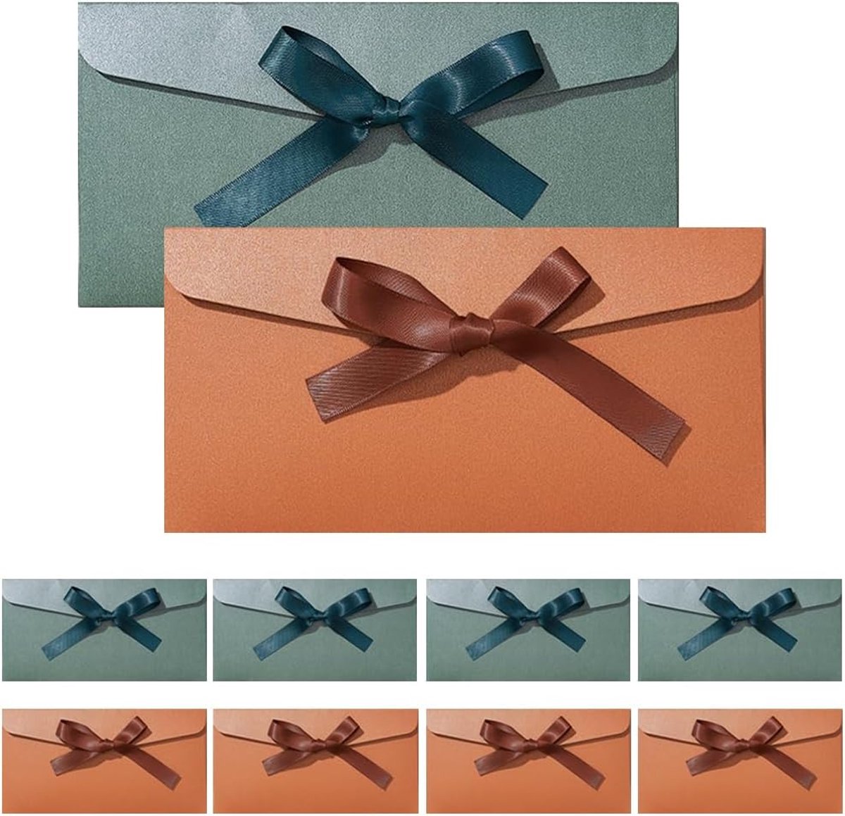 Enveloppen met linten, strik getextureerde wenskaart luxe mailingenveloppen handgemaakte uitnodigingen brieven 22 x 11 cm uitnodigingskaart voor bruiloft verjaardag