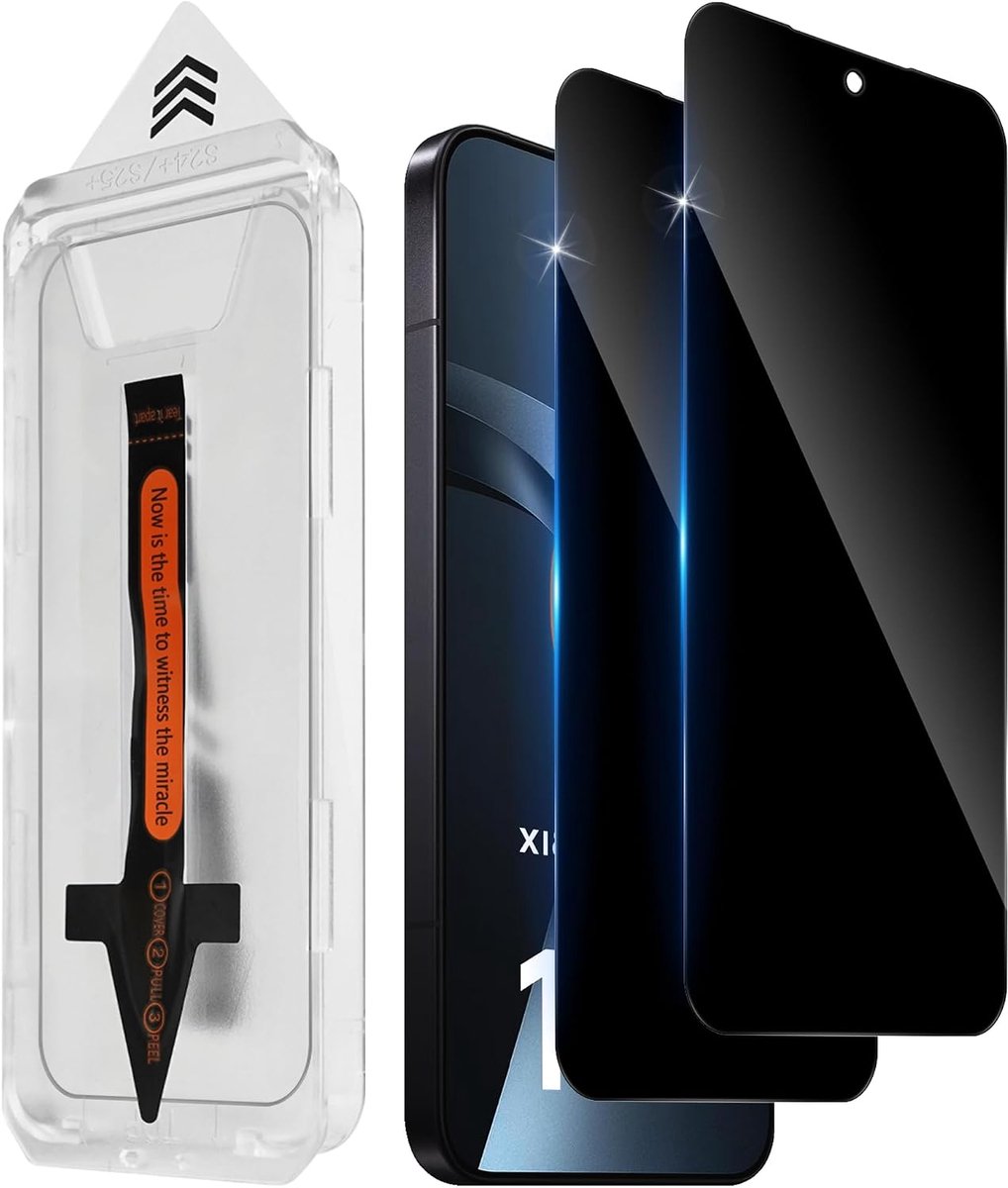 Privacyfolie voor Xiaomi 17T Pro 5G voor pantserglas, 2 stuks, [auto-installatie], privacyfolie, anti-spy veiligheidsglas, extreem krasbestendig, 9H-folie, snelle installatie