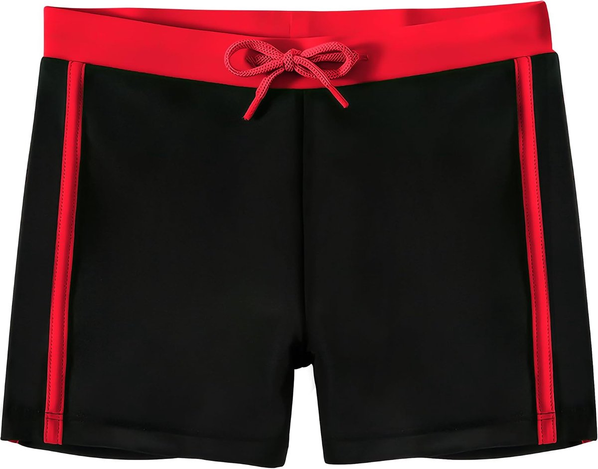 Zwembroek Jongens Korte Zwemshort met Voering Zwemshort Verstelbaar Koord Zwemkleding Strakzittende Sneldrogende Zwemkleding voor Tieners 7-14 jaar, Maat 128-164