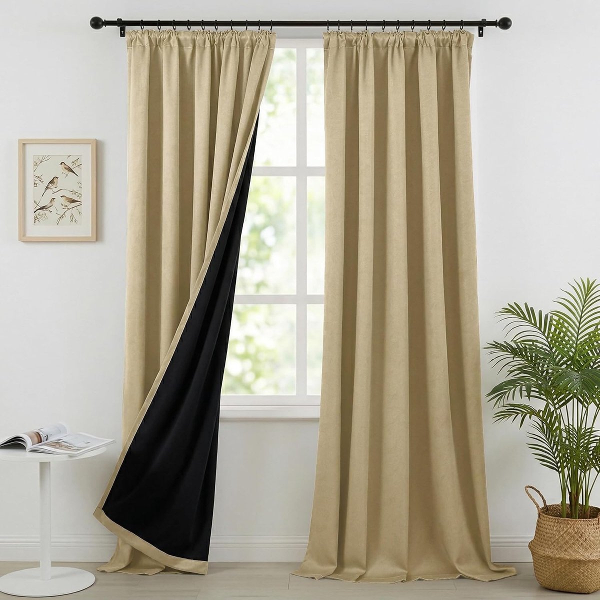 Verduistering H214xB132cm (2er Pack, Khaki)