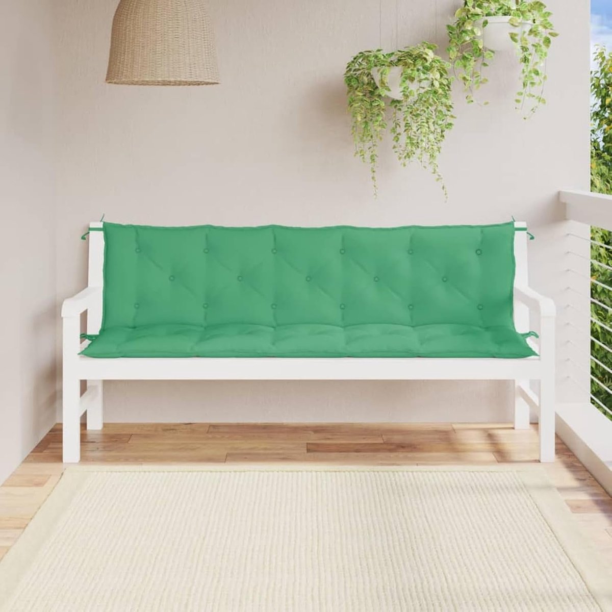 Kussen voor tuinbank, 2 stuks, groen, 180 x 50 x 7 cm, Oxford-stof 396#