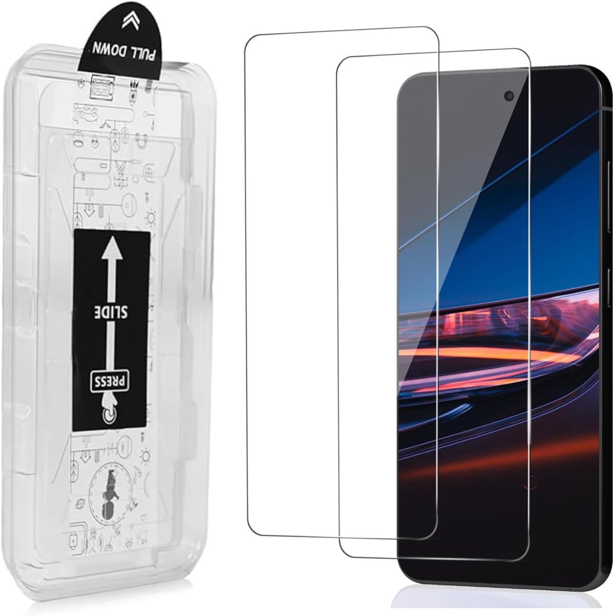 Screen protector voor Samsung Galaxy S23 PLUS, 2 stuks krasbestendige displaybeschermfolie, HD helder, zonder luchtbellen, Ultra Boven 9H+ Gehard glas