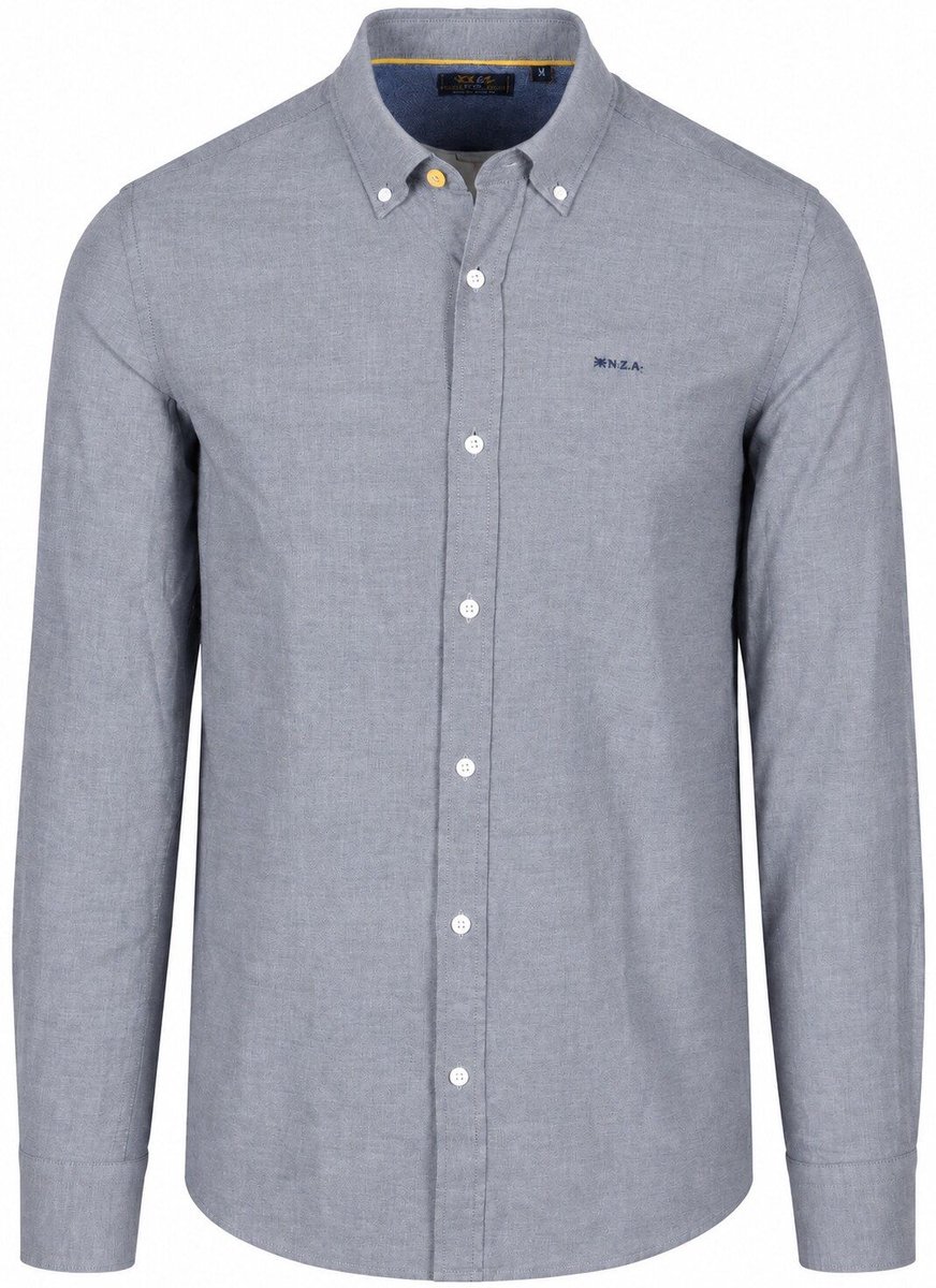 NZA Overhemd BD Barn Twill Donkerblauw (navy) - Maat M - Heren - Overhemden Casual