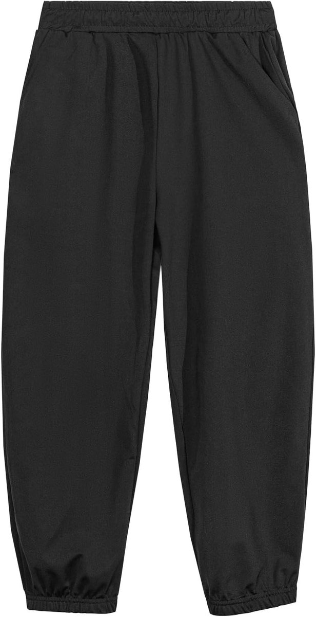 Joggingbroek voor meisjes, sportbroek voor kinderen en jongens met elastische tailleband, ademend, zijdeachtig, sneldrogend, met zakken