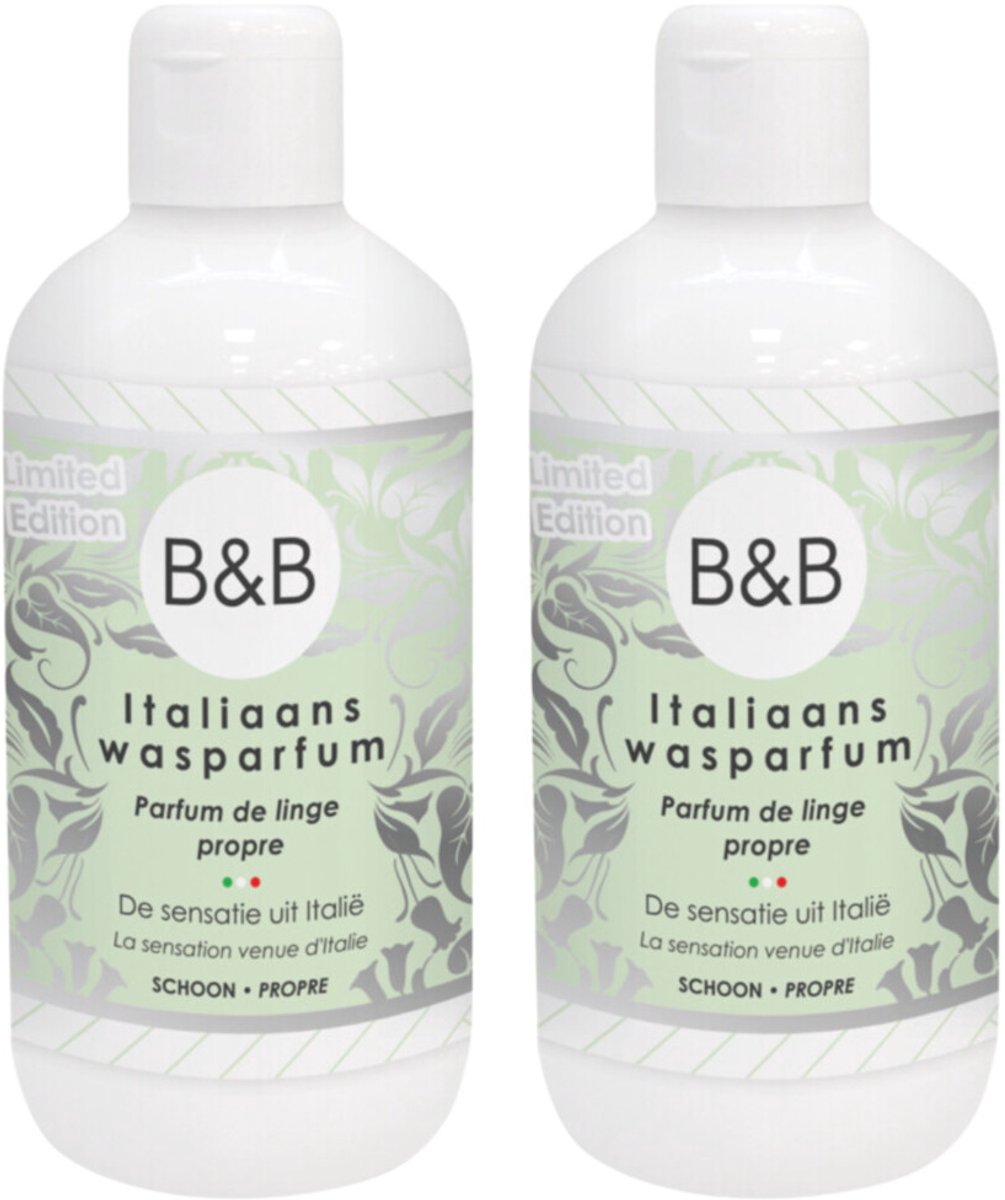 B&B Italiaanse Wasparfum - Limited Edition Schoon - 2 x 250 ml - Voordeelverpakking