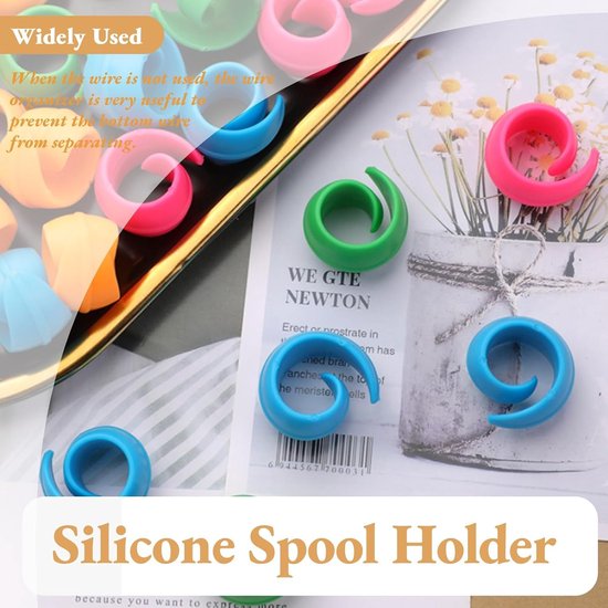Huggers, 48 ​​stuks Draadspoel Savers Spoelhouder Clips Klem Spool Huggers Voor Naaimachine Siliconen Draadspoelen Saver Huggers Spoelhouder Naaiclips — afbeelding 3