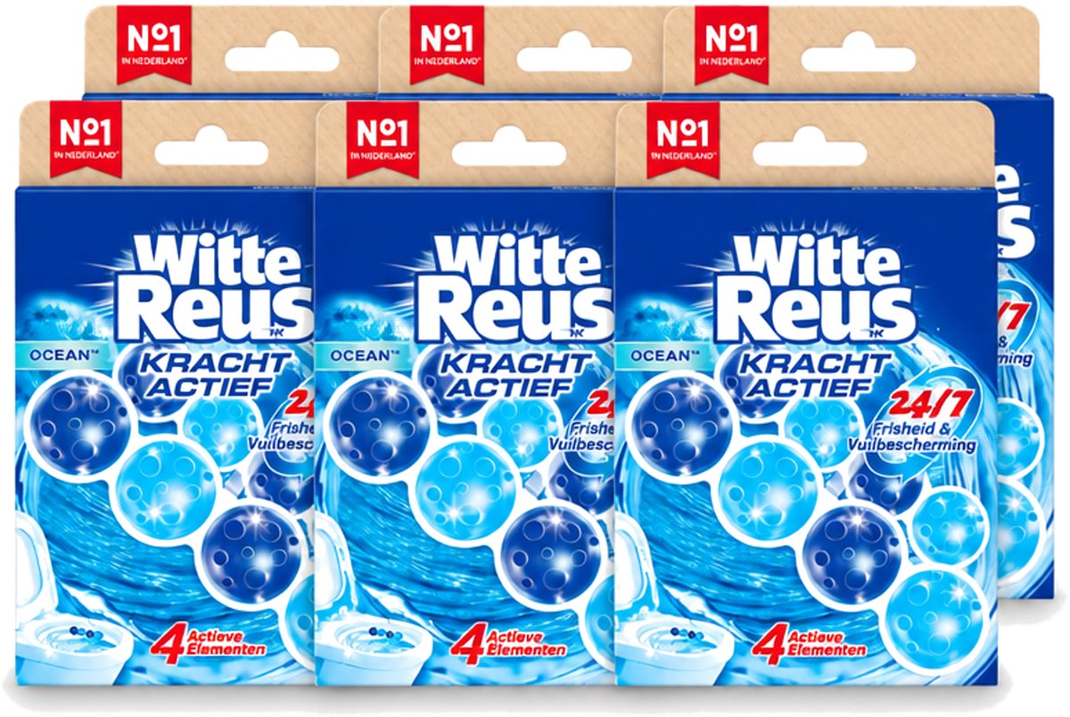 6 x Witte Reus – Toiletblok – Kracht Actief Oceaan – Duo Pack - Voordeelverpakking - 6 stuks