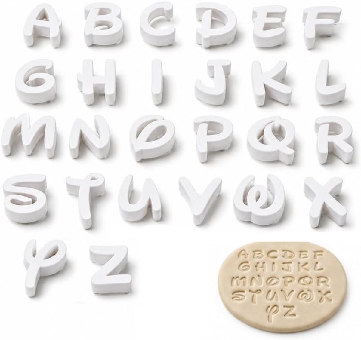 Stempelset voor Klei 26-delig, Alfabet Modelleergereedschap voor Polymer Klei Fimo en Keramiek, DIY Accessoires voor Gepersonaliseerde Hangers Sieraden Naamplaatjes en Decoraties